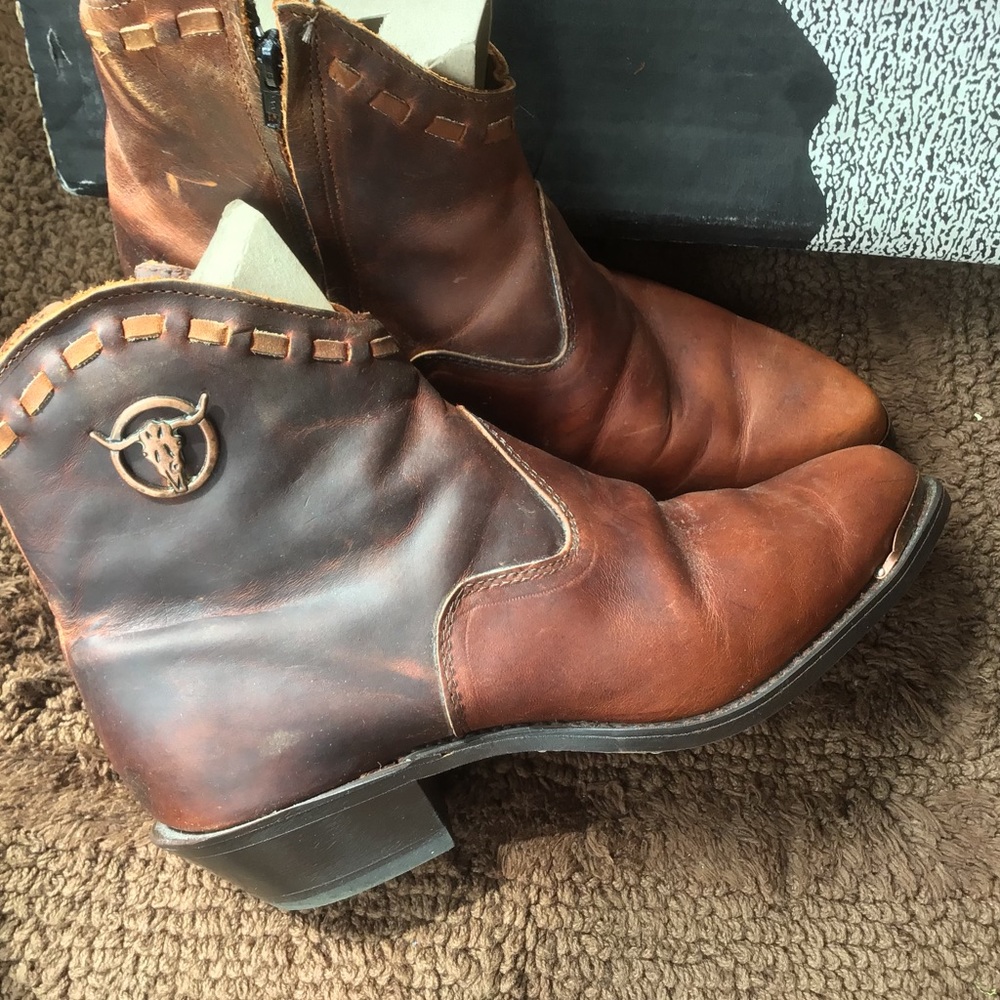 CODE WEST BOOTS  Copper distressed 6”zipper side